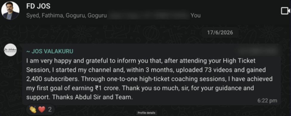 Jos ₹1 crore WhatsApp message